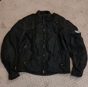 Men's Black Motorcycle Jacket, Large, Harley Davidson
